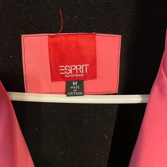 E Spirit Womens Jacket Size Medium Pink Zip Up Collared Belted - Picture 3 of 4